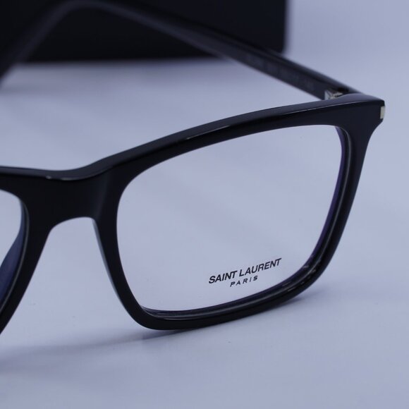 Saint Laurent SL296 001 Rectangle Eyeglasses 55mm - Black - Picture 7 of 10